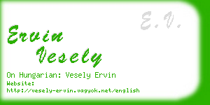 ervin vesely business card